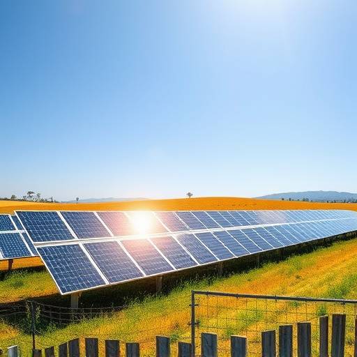 Paneles solares en un campo español, generando energía limpia