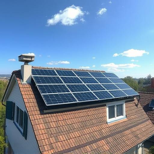 Paneles solares en un tejado